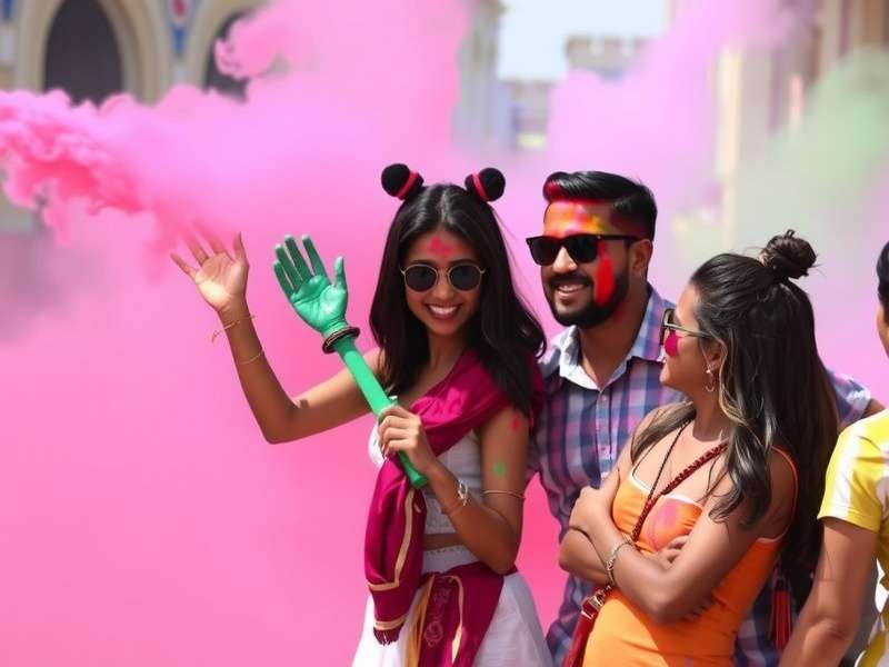 Holi Love Fiesta colorful festival scene